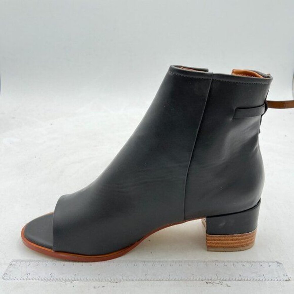 FSJ Grey Women Peep Open Toe Sandals Boot Cut Out Buckle Ankle Bootie - Picture 3 of 8